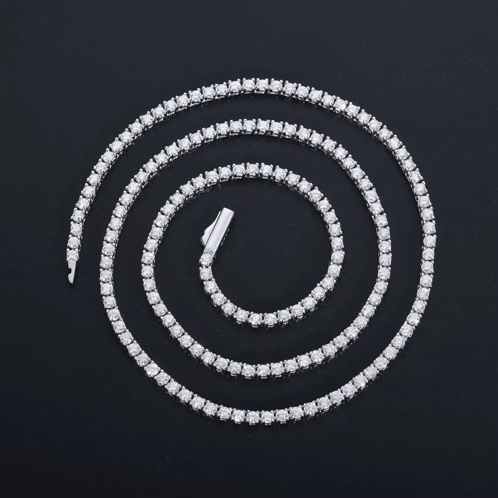 2mm - 6mm VVS1 D Moissanite Tennis Chain Necklace